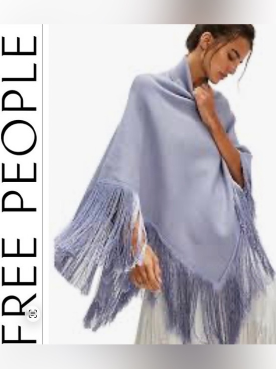 Free People Sweaters - Free People x Understated Leather River walk Purple Fringe Poncho M/L